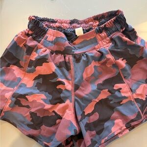 lululemon athletica Pink and Black Camo Women's Athletic Shorts